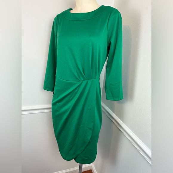 THE LIMITED Green Long Sleeve Side Ruching Business Career Dress NWT | Size 4 - Picture 3 of 12